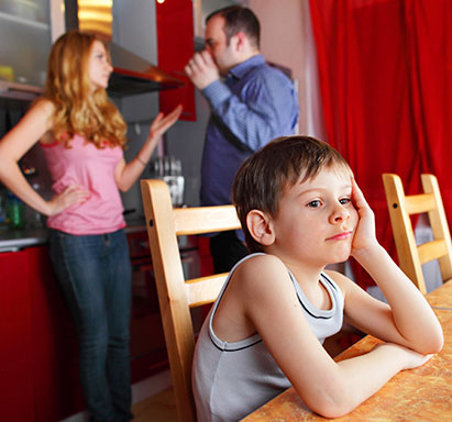 Child upset with parents fighting