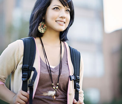 Young woman starting university